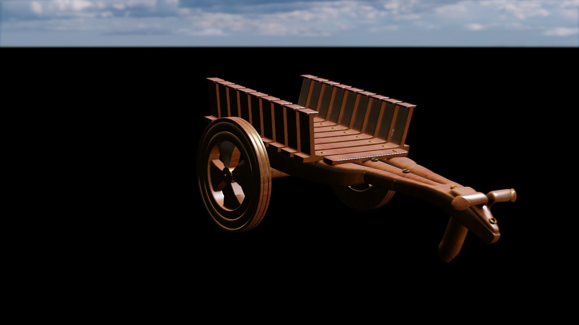 Bull Cart 3D Model Low-poly 3D model_26