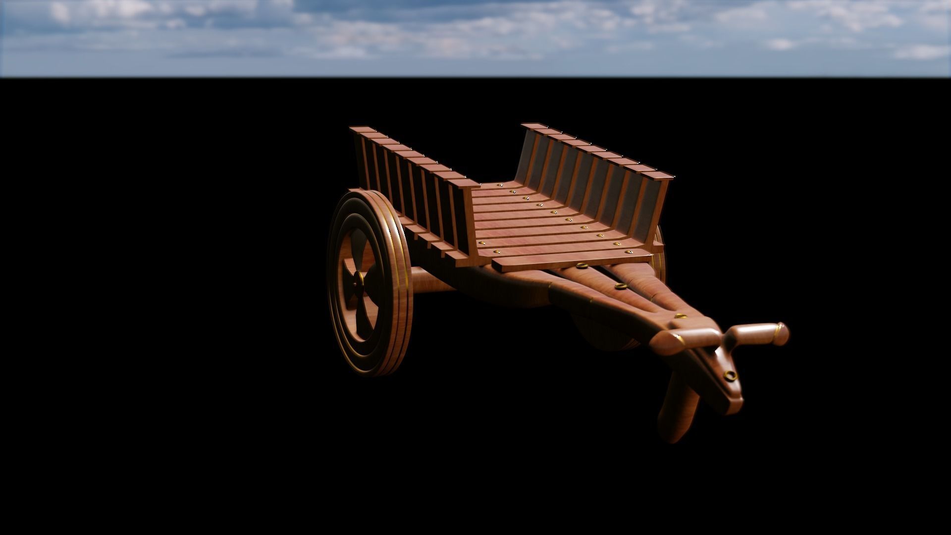 Bull Cart 3D Model Low-poly 3D model_22