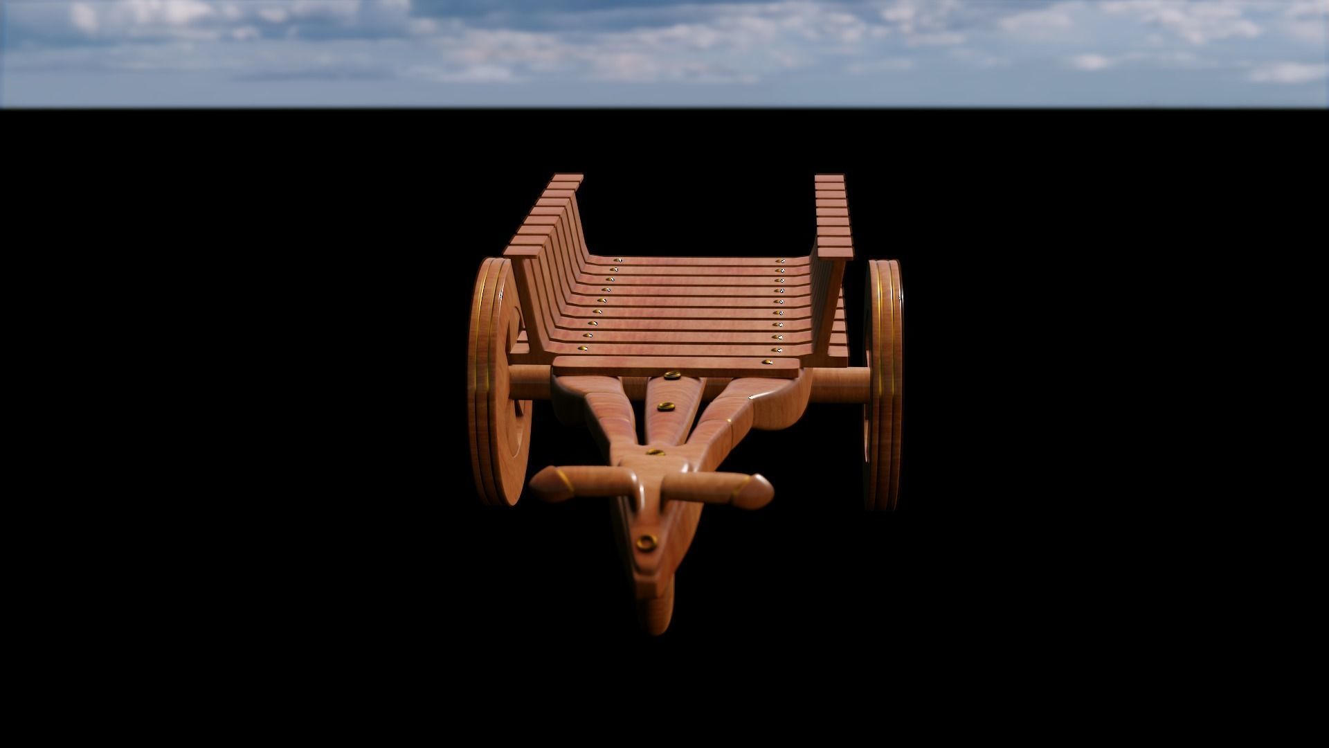 Bull Cart 3D Model Low-poly 3D model_12