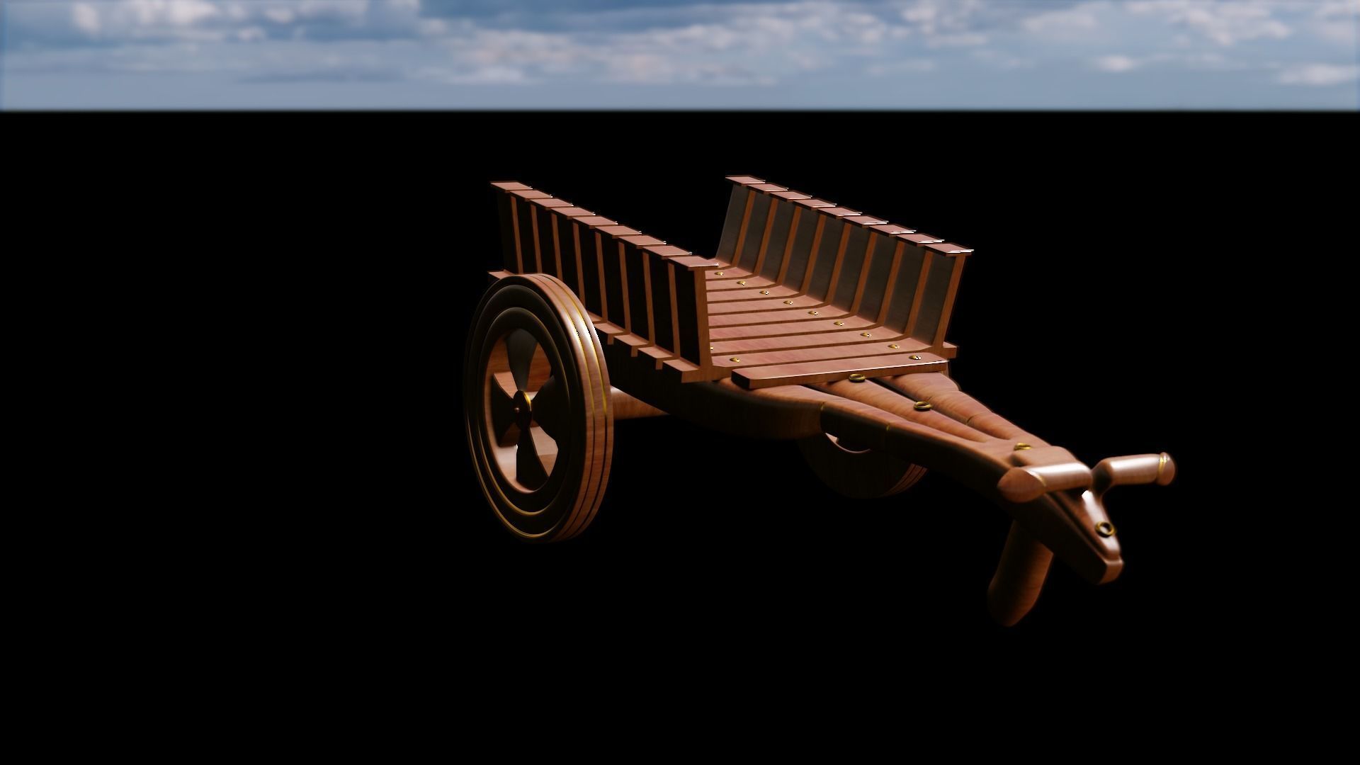 Bull Cart 3D Model Low-poly 3D model_24