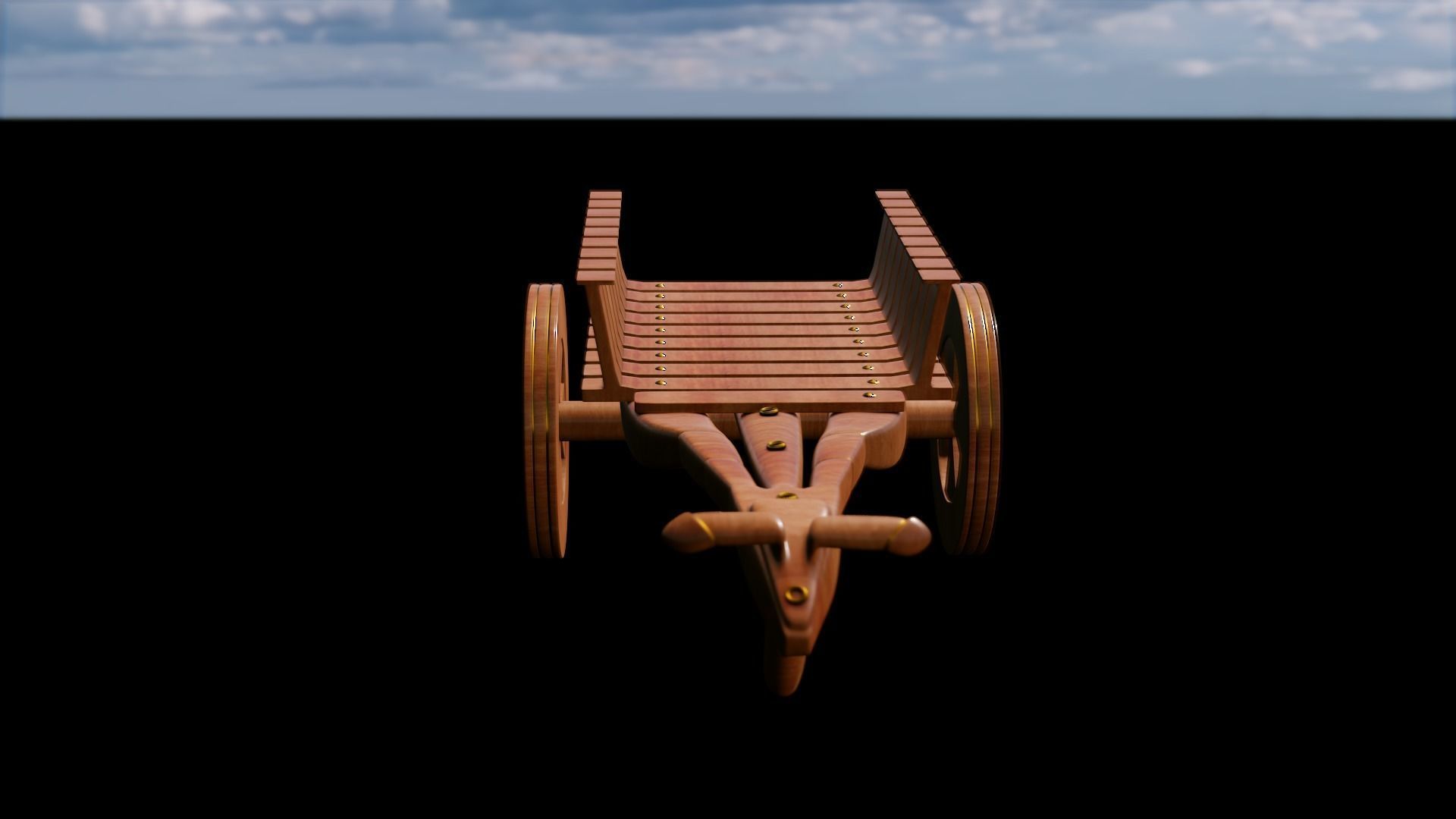 Bull Cart 3D Model Low-poly 3D model_14