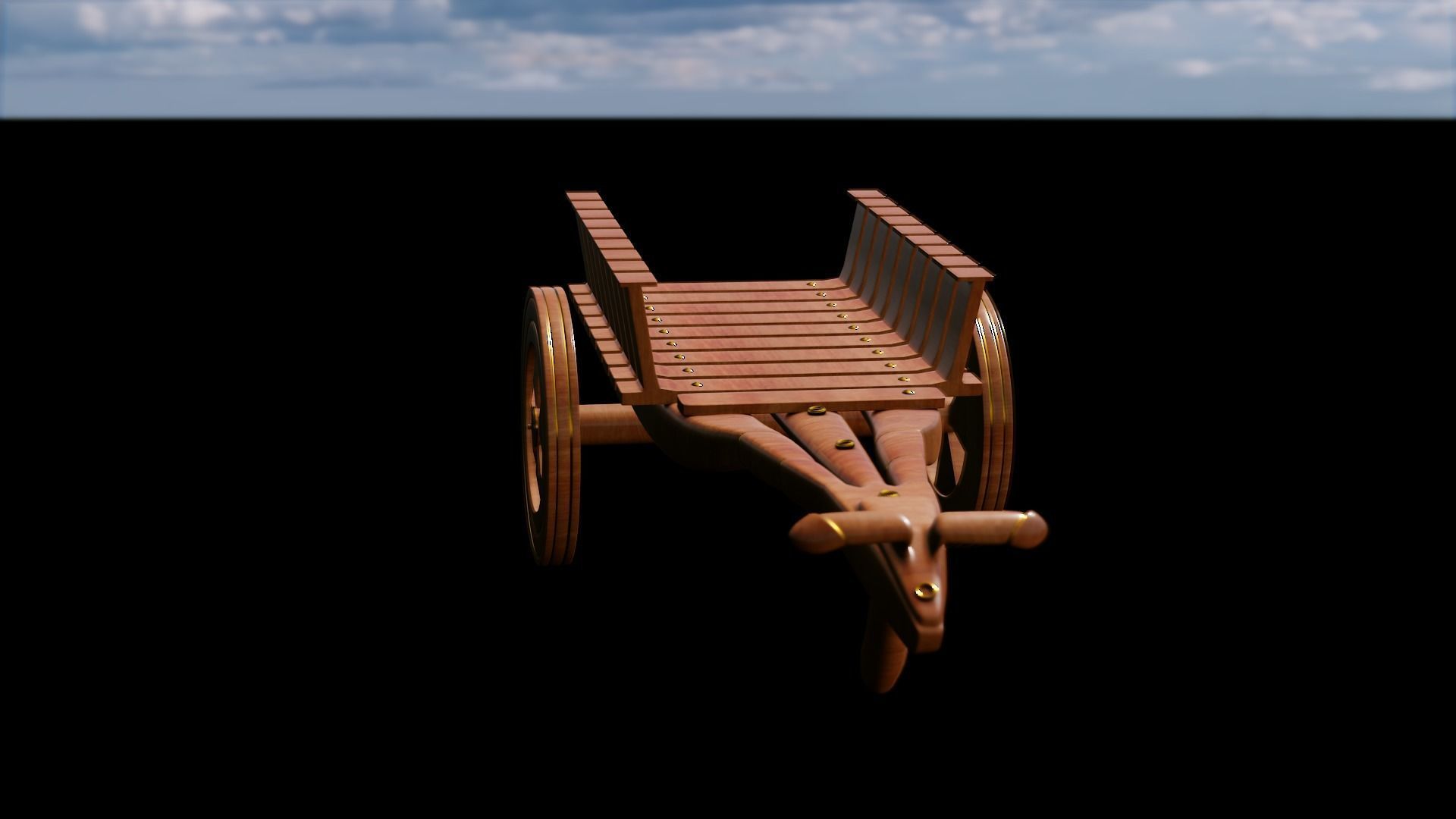 Bull Cart 3D Model Low-poly 3D model_17