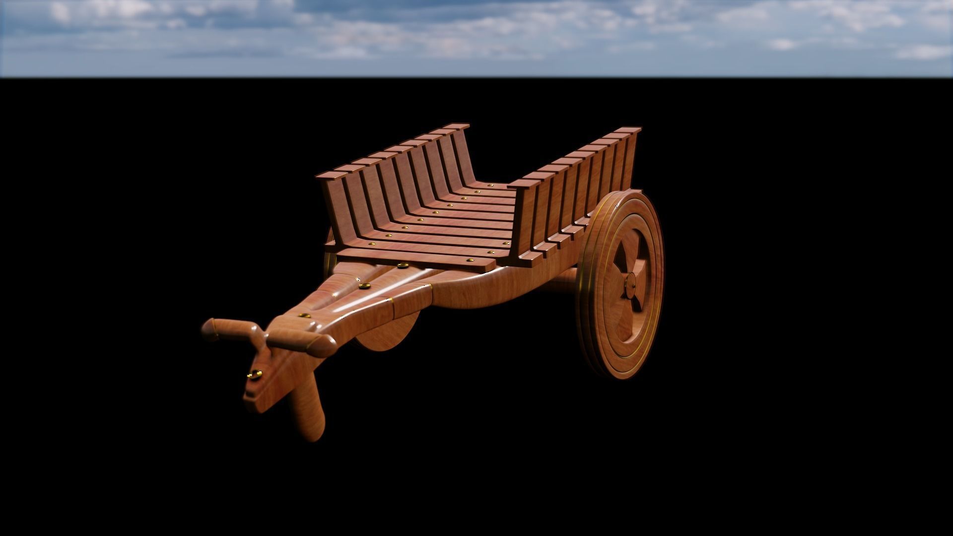 Bull Cart 3D Model Low-poly 3D model_4