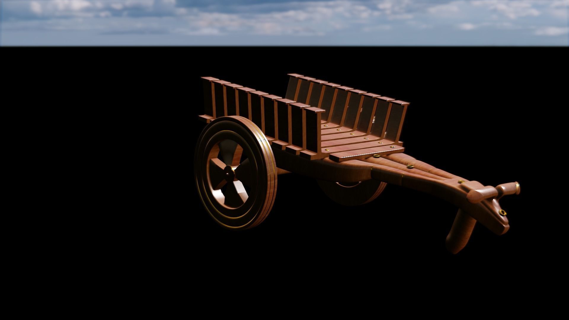 Bull Cart 3D Model Low-poly 3D model_28