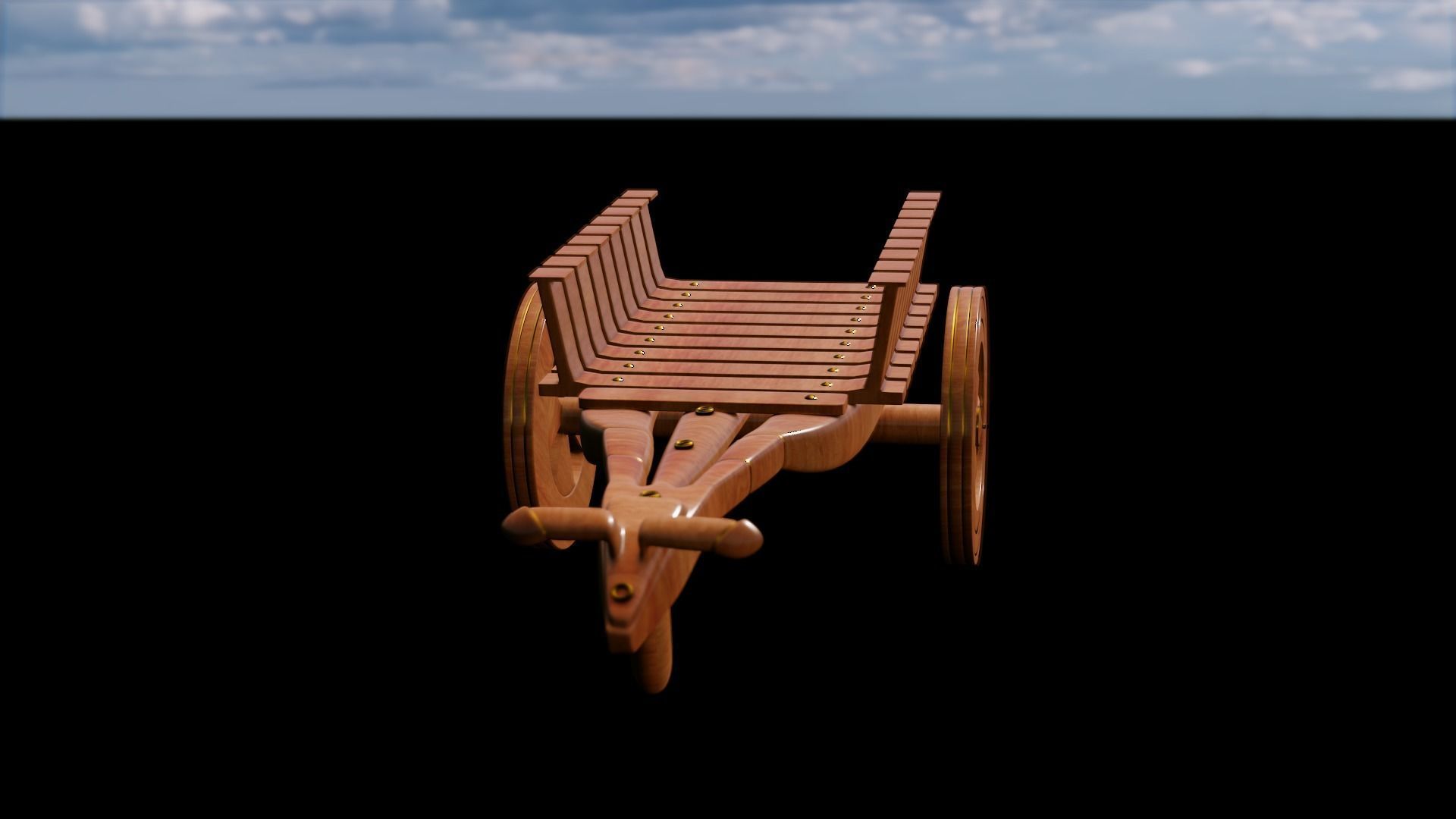 Bull Cart 3D Model Low-poly 3D model_10
