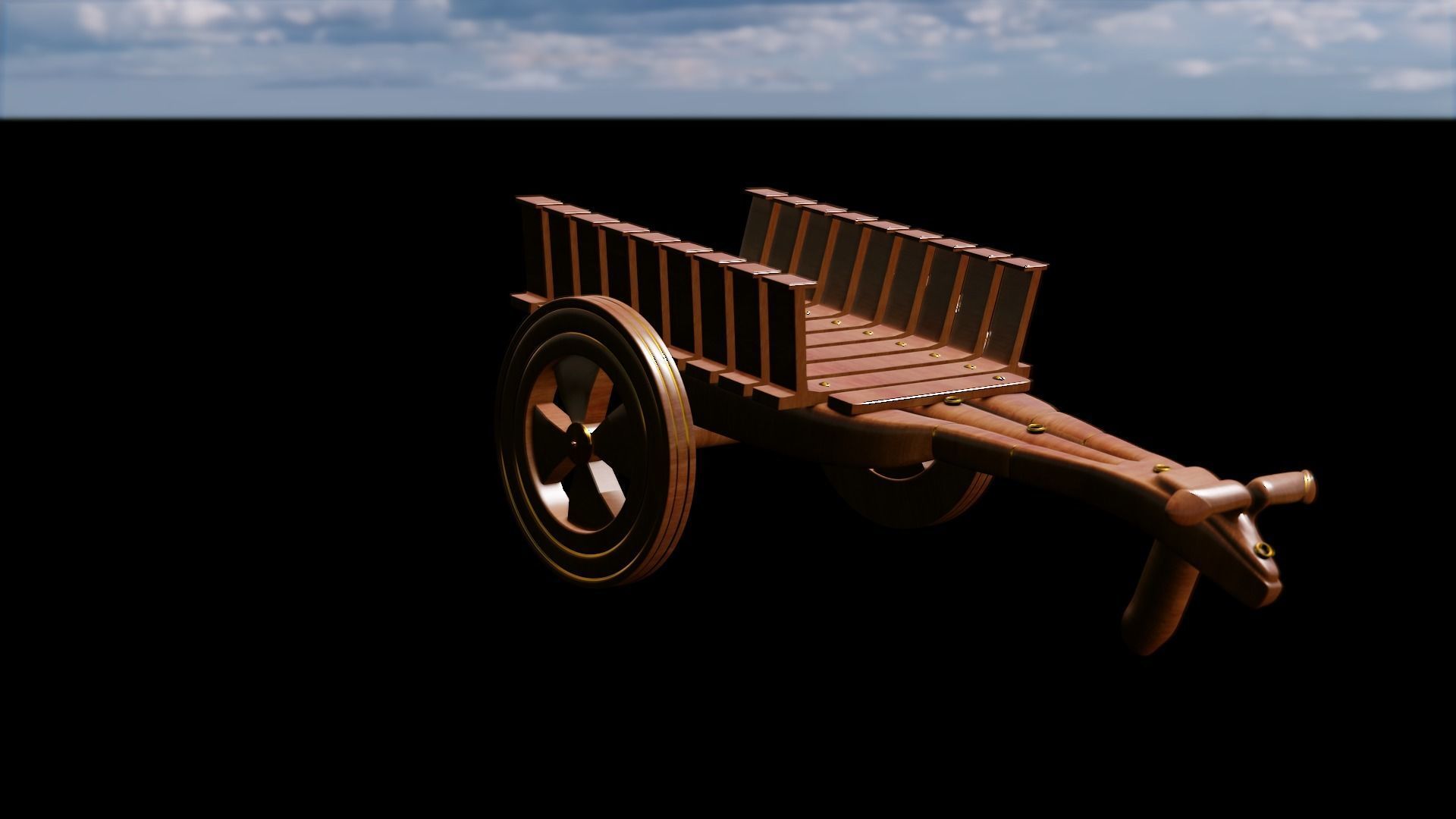 Bull Cart 3D Model Low-poly 3D model_27