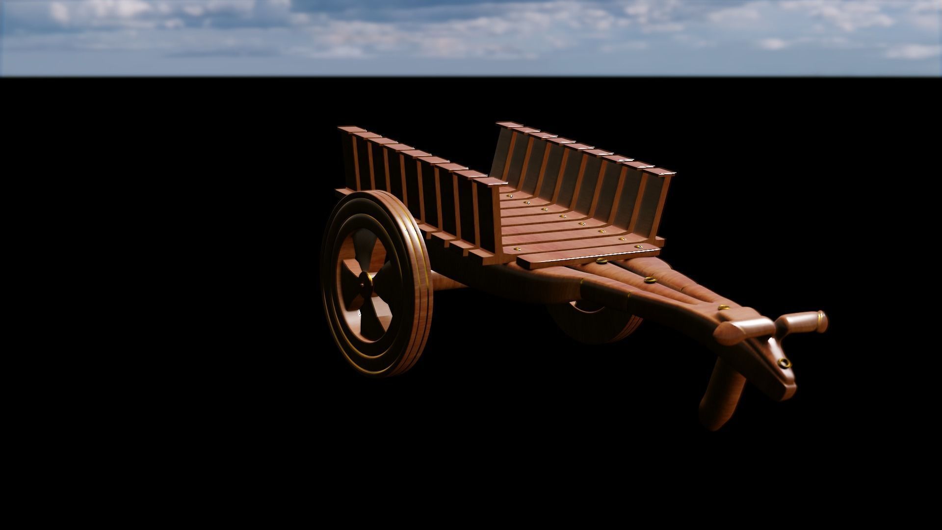 Bull Cart 3D Model Low-poly 3D model_25