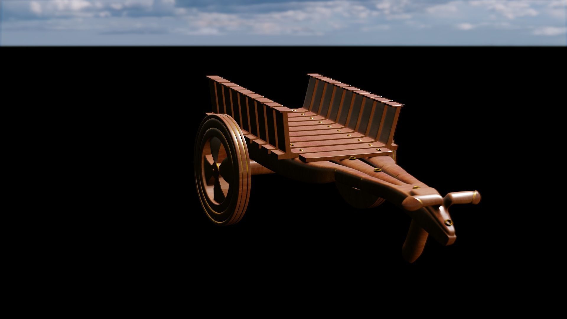Bull Cart 3D Model Low-poly 3D model_23