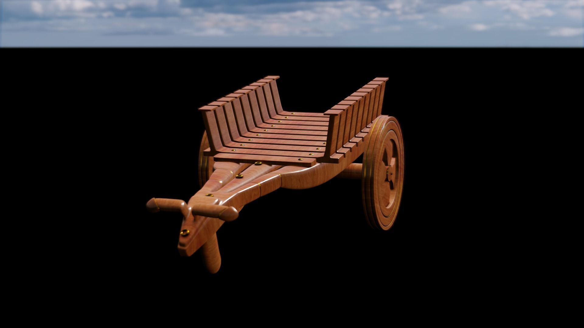 Bull Cart 3D Model Low-poly 3D model_6