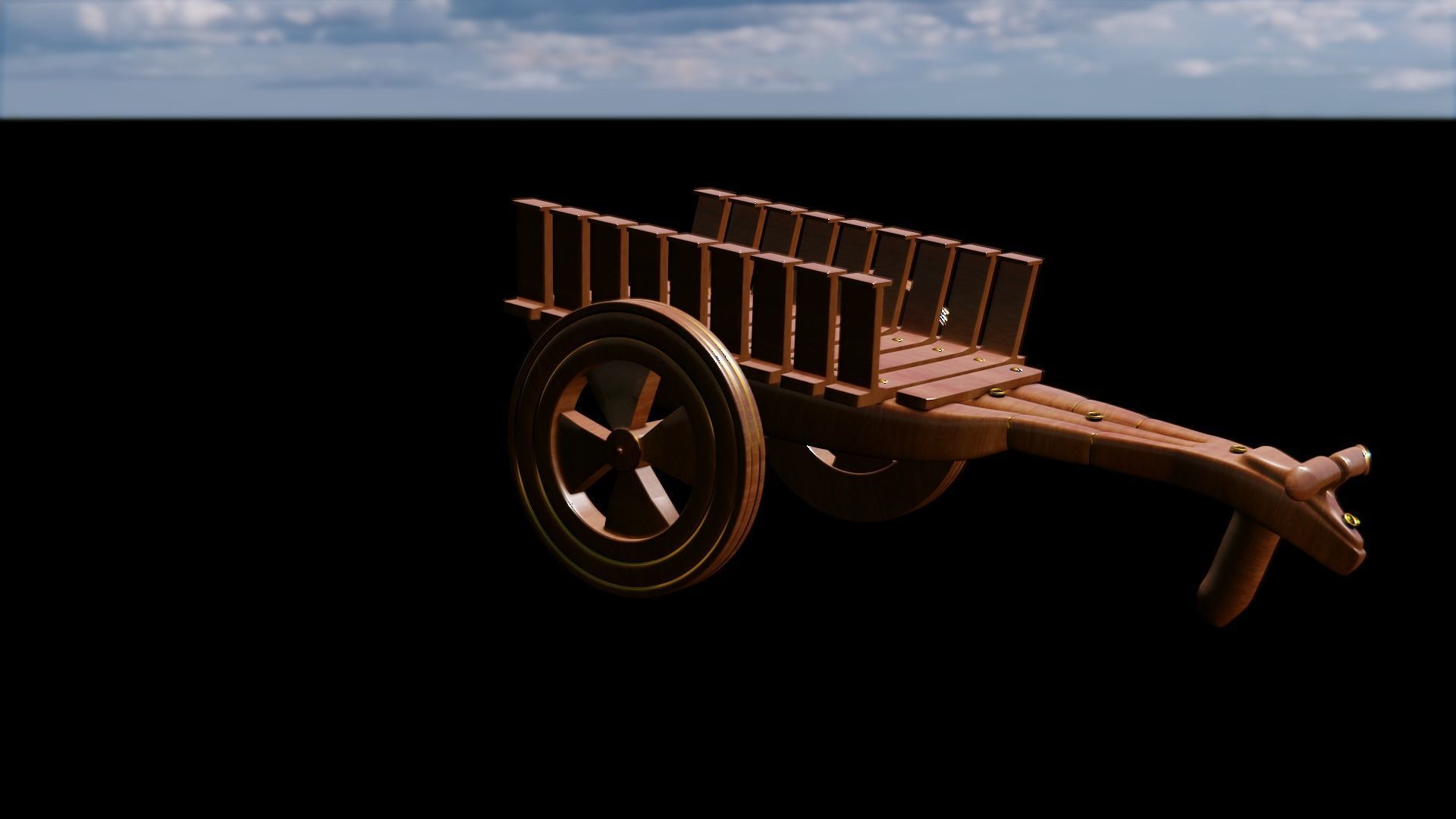 Bull Cart 3D Model Low-poly 3D model_32