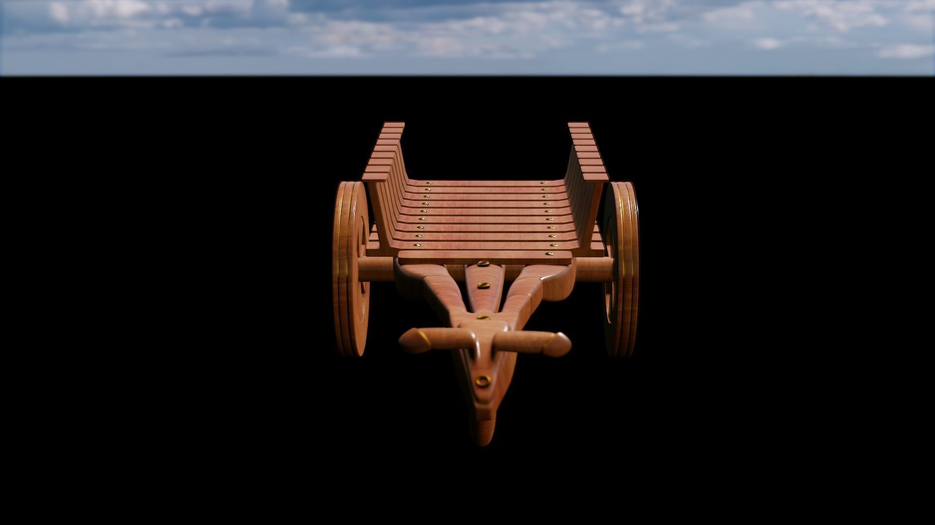 Bull Cart 3D Model Low-poly 3D model_13