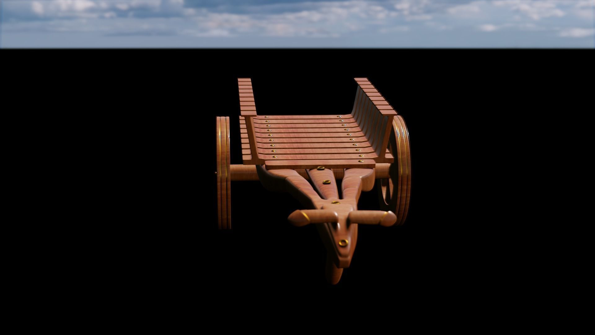 Bull Cart 3D Model Low-poly 3D model_15