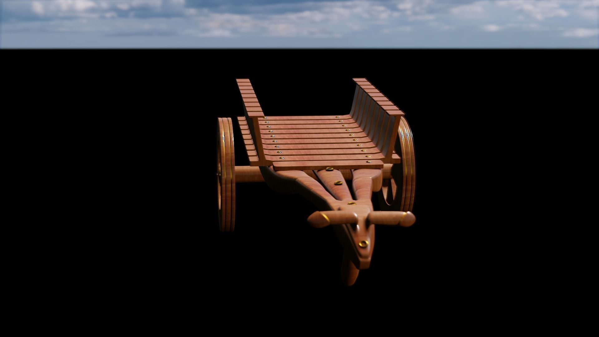 Bull Cart 3D Model Low-poly 3D model_16