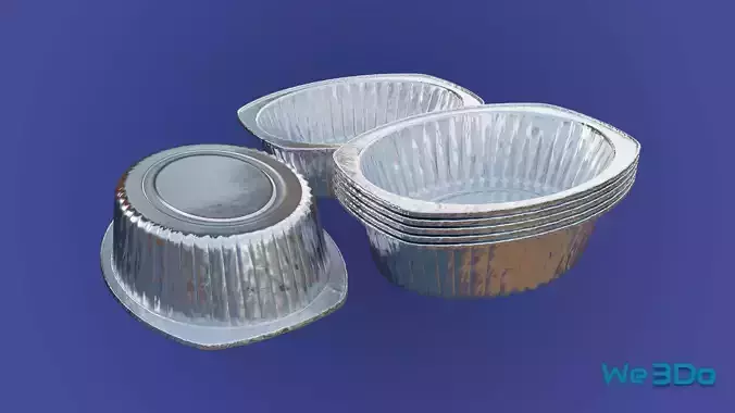 Small Oval Aluminum Baking Pans Low-poly 3D model