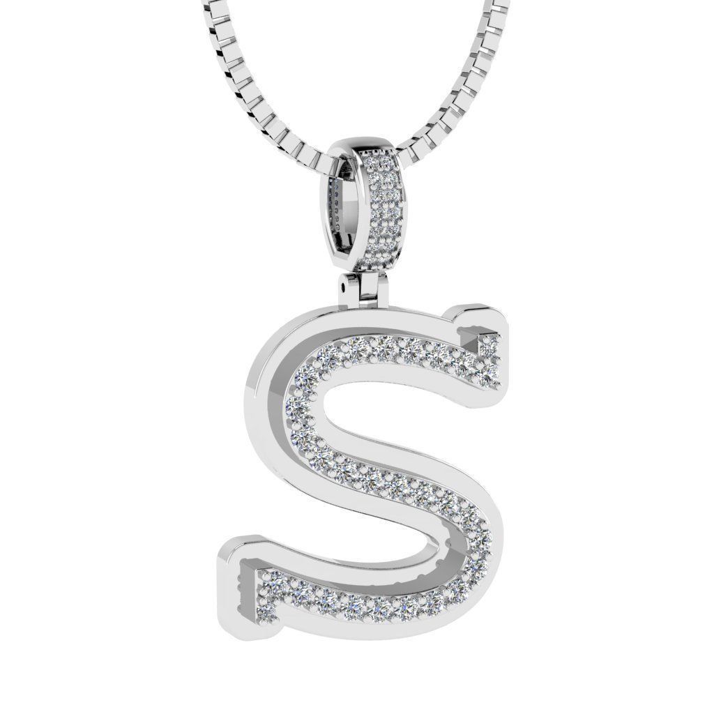Alphabet Diamond pendant S  3D print model_10