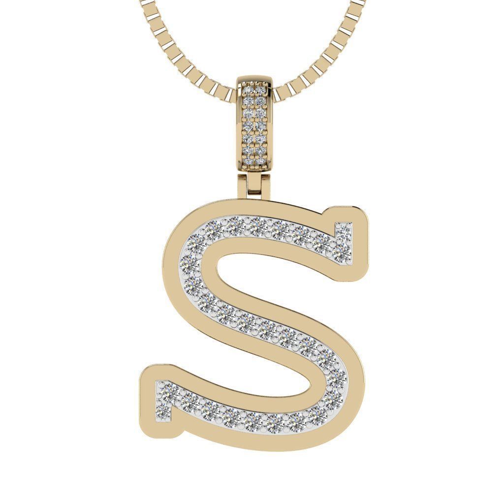 Alphabet Diamond pendant S  3D print model_9