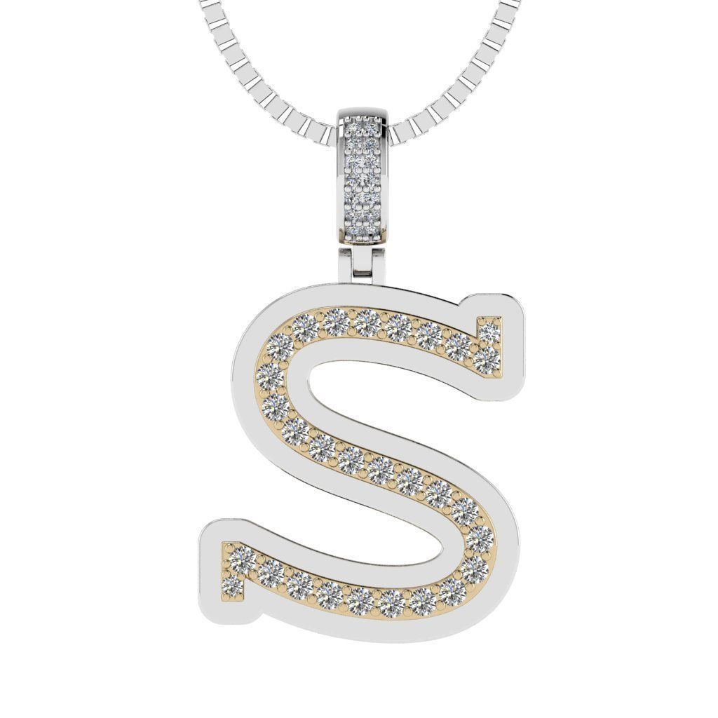 Alphabet Diamond pendant S  3D print model_19