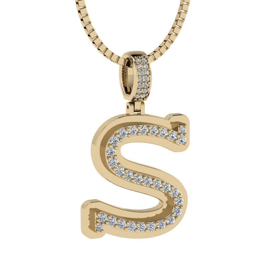Alphabet Diamond pendant S  3D print model_12