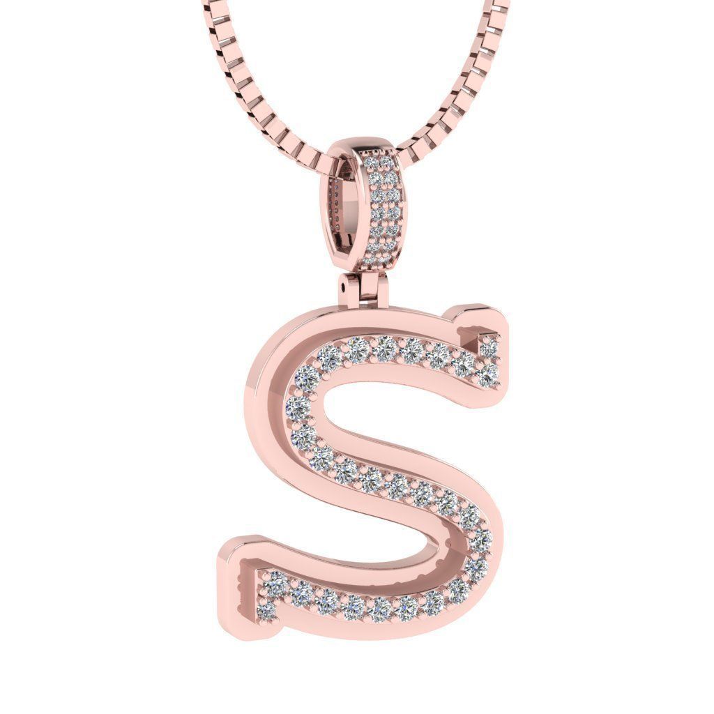 Alphabet Diamond pendant S  3D print model_23