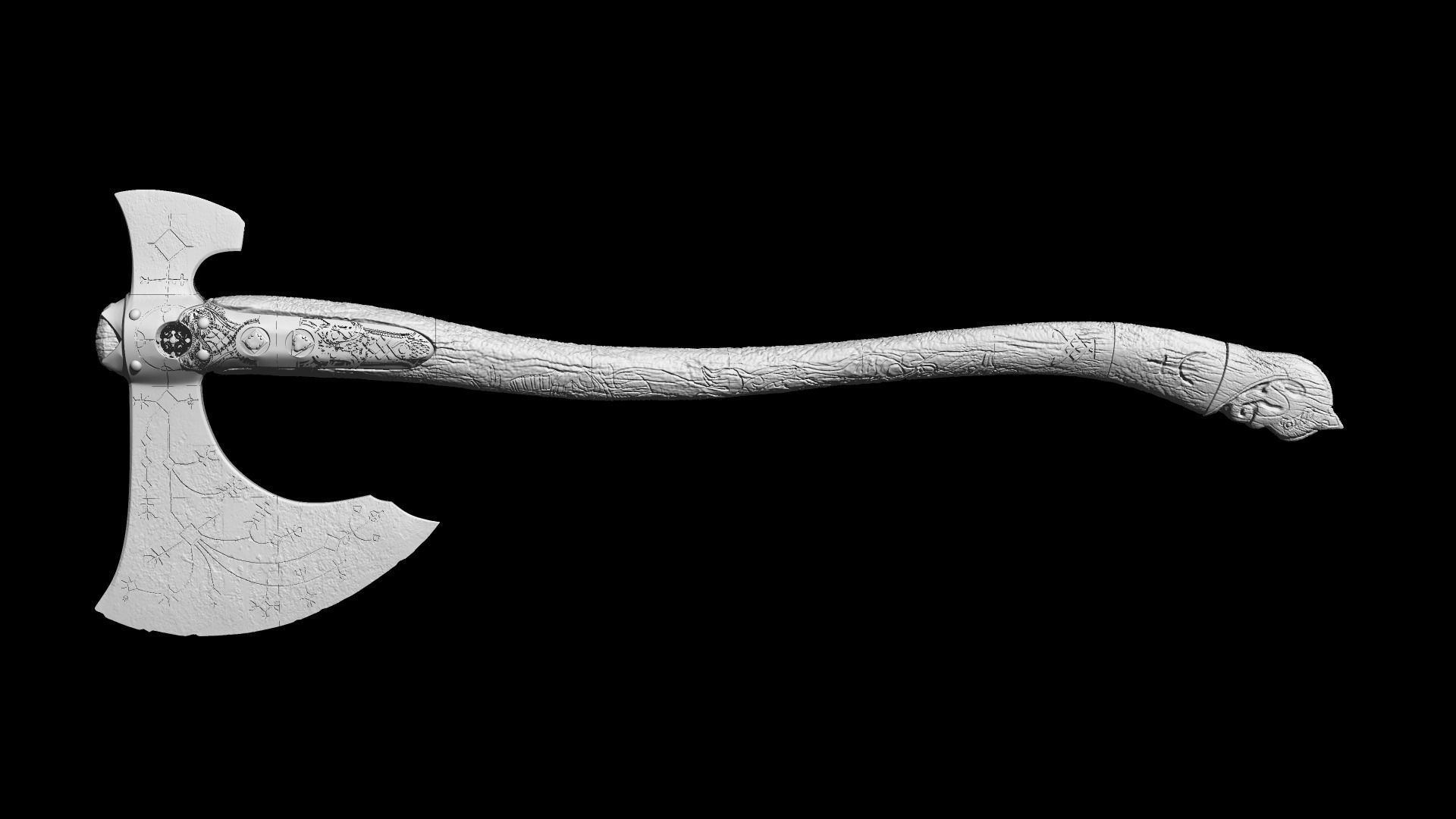 God of War leviathan axe 3D print model_56