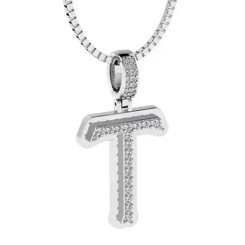 Alphabet Diamond pendant T 3D print model