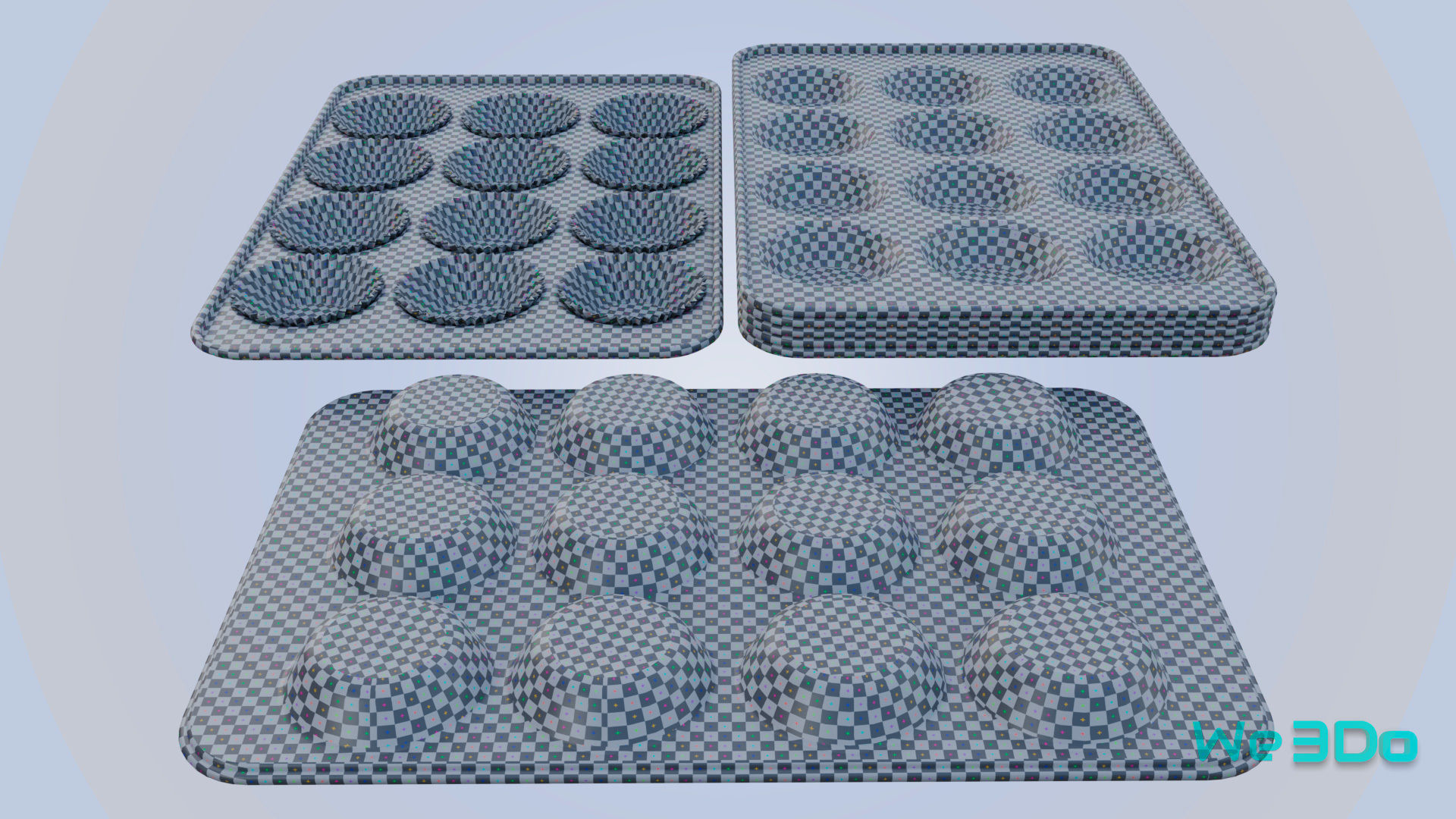 Nonstick 12-cup Muffin and Cupcake Pans Low-poly 3D model_19