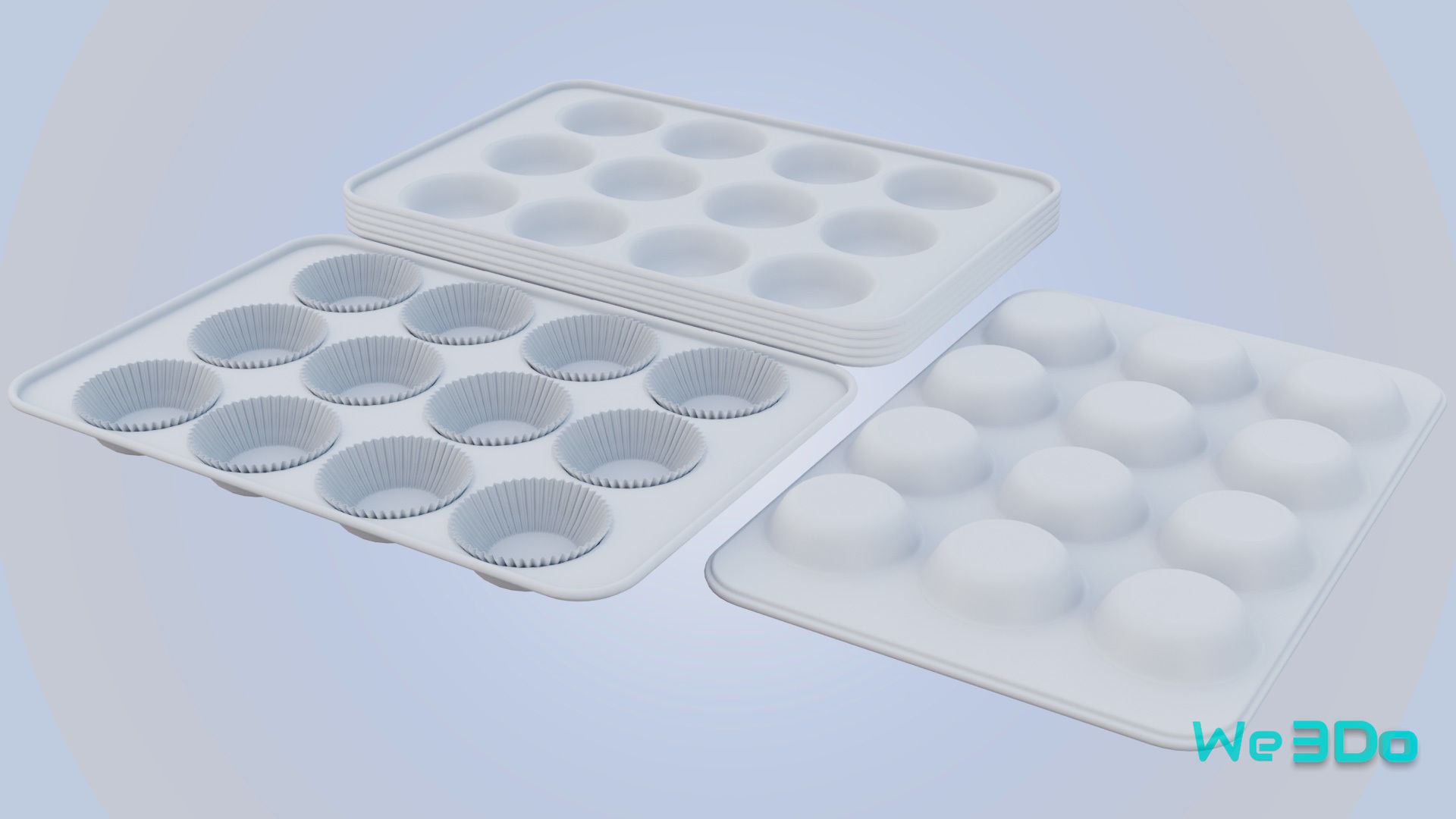 Nonstick 12-cup Muffin and Cupcake Pans Low-poly 3D model_10