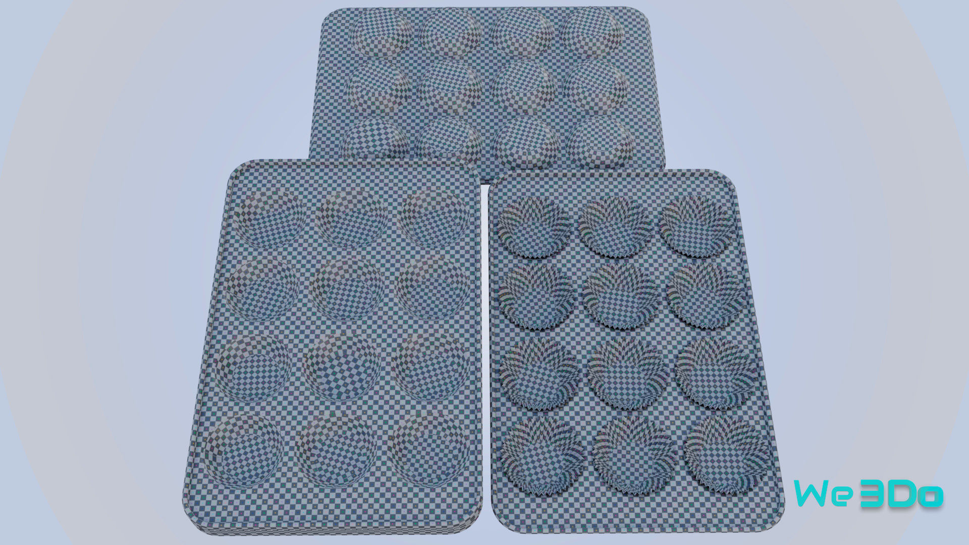 Nonstick 12-cup Muffin and Cupcake Pans Low-poly 3D model_23