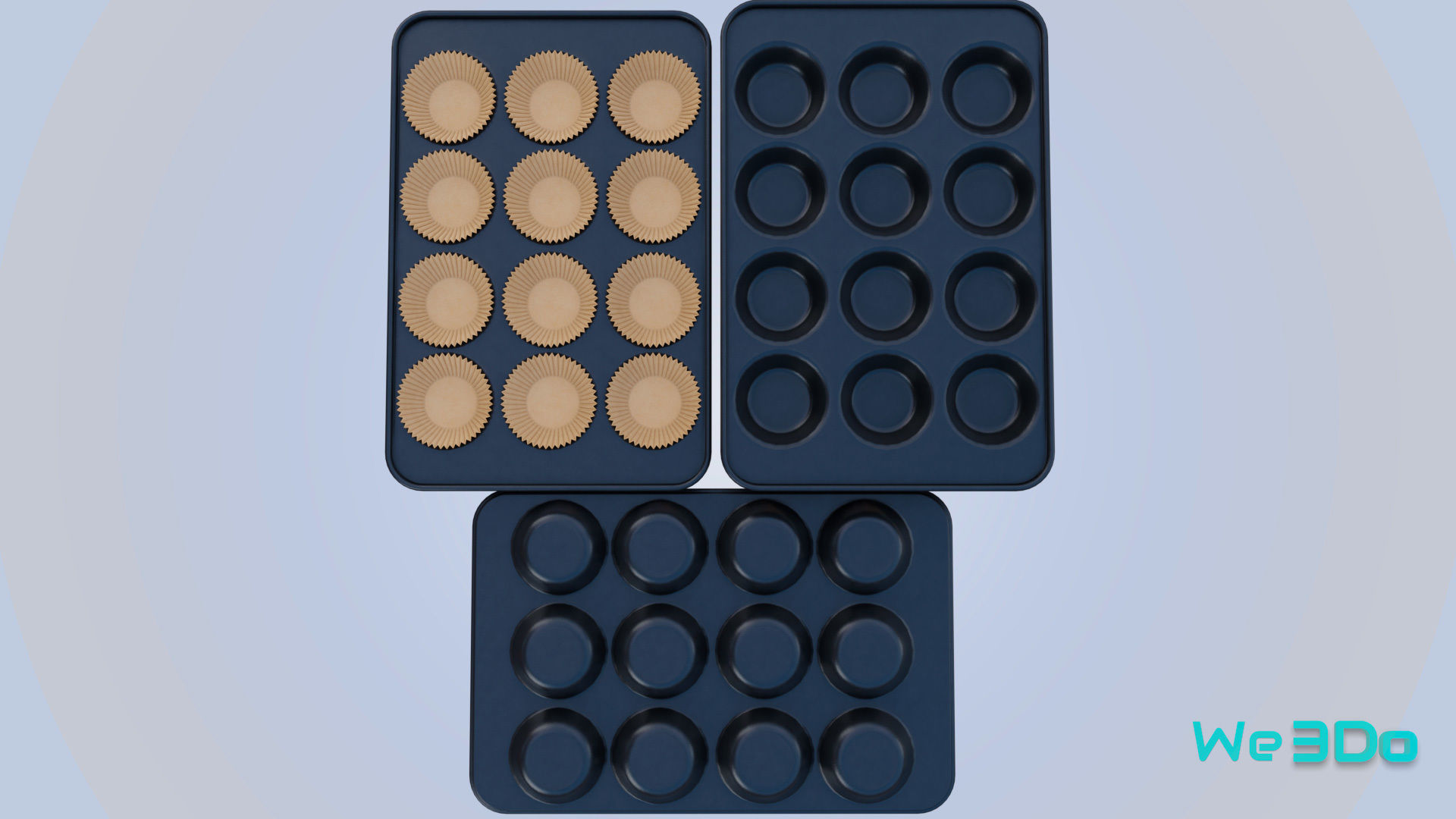 Nonstick 12-cup Muffin and Cupcake Pans Low-poly 3D model_4