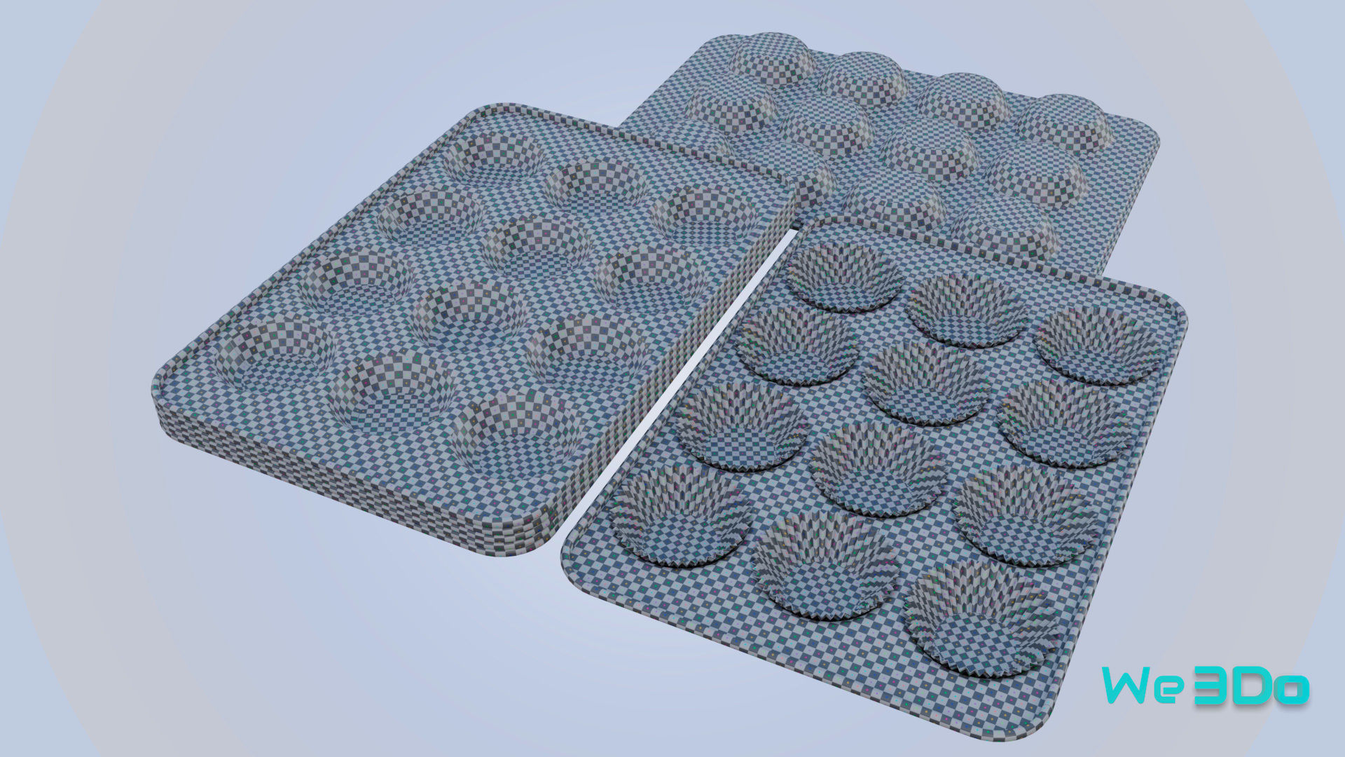Nonstick 12-cup Muffin and Cupcake Pans Low-poly 3D model_22