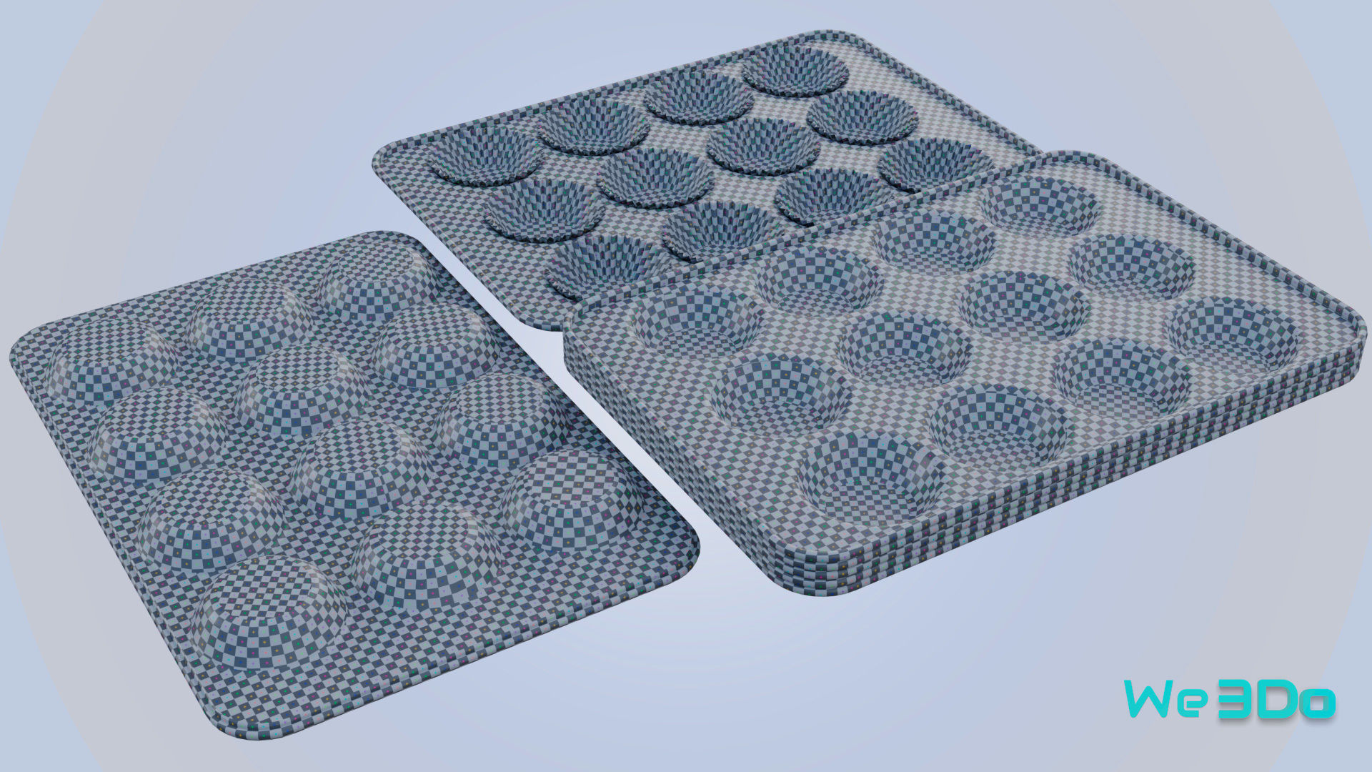 Nonstick 12-cup Muffin and Cupcake Pans Low-poly 3D model_21