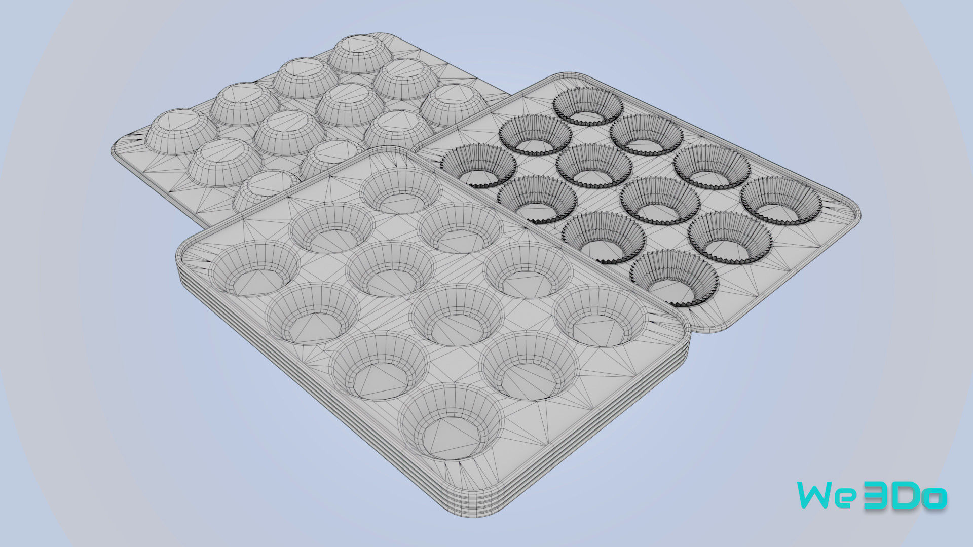 Nonstick 12-cup Muffin and Cupcake Pans Low-poly 3D model_32