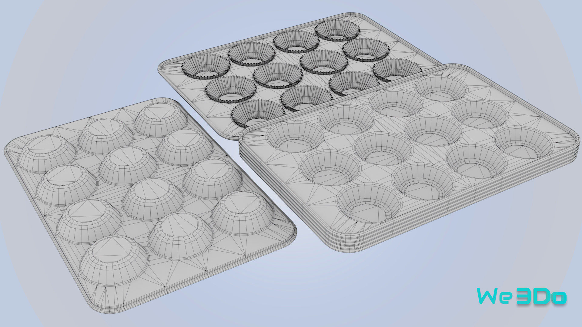Nonstick 12-cup Muffin and Cupcake Pans Low-poly 3D model_29