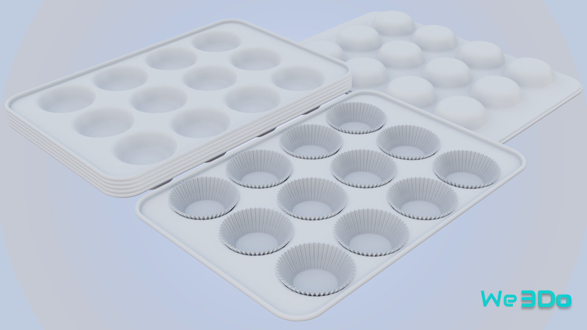 Nonstick 12-cup Muffin and Cupcake Pans Low-poly 3D model_9