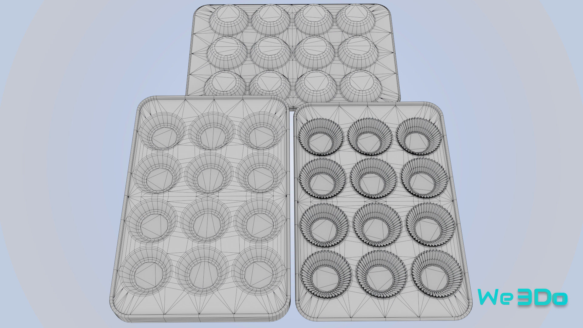 Nonstick 12-cup Muffin and Cupcake Pans Low-poly 3D model_31