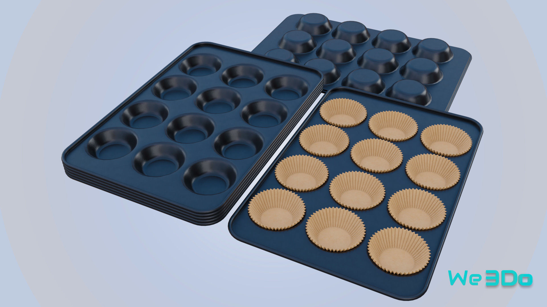 Nonstick 12-cup Muffin and Cupcake Pans Low-poly 3D model_6