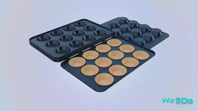 Nonstick 12-cup Muffin and Cupcake Pans Low-poly 3D model