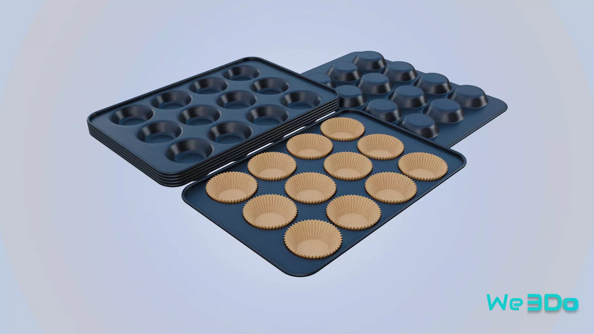 Nonstick 12-cup Muffin and Cupcake Pans Low-poly 3D model_0