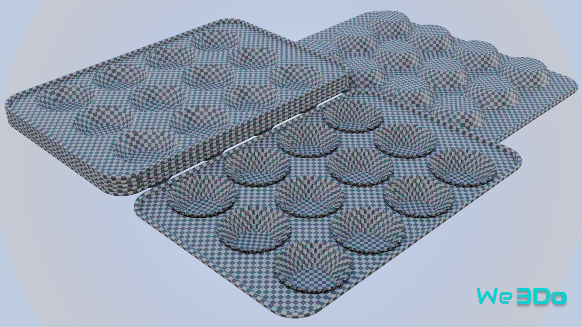 Nonstick 12-cup Muffin and Cupcake Pans Low-poly 3D model_17