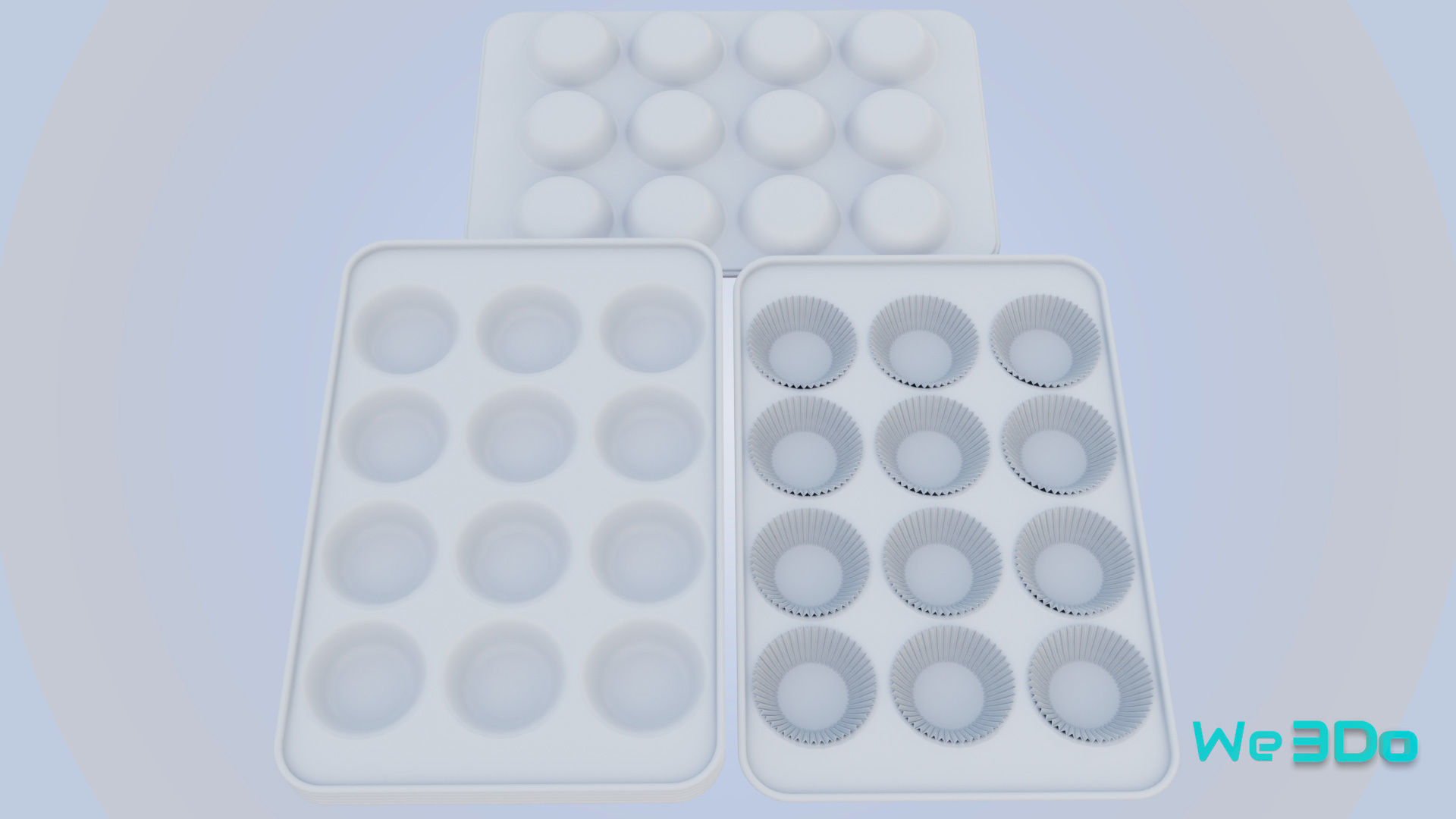 Nonstick 12-cup Muffin and Cupcake Pans Low-poly 3D model_15