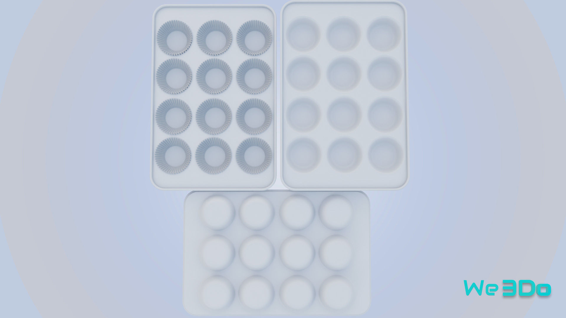 Nonstick 12-cup Muffin and Cupcake Pans Low-poly 3D model_12