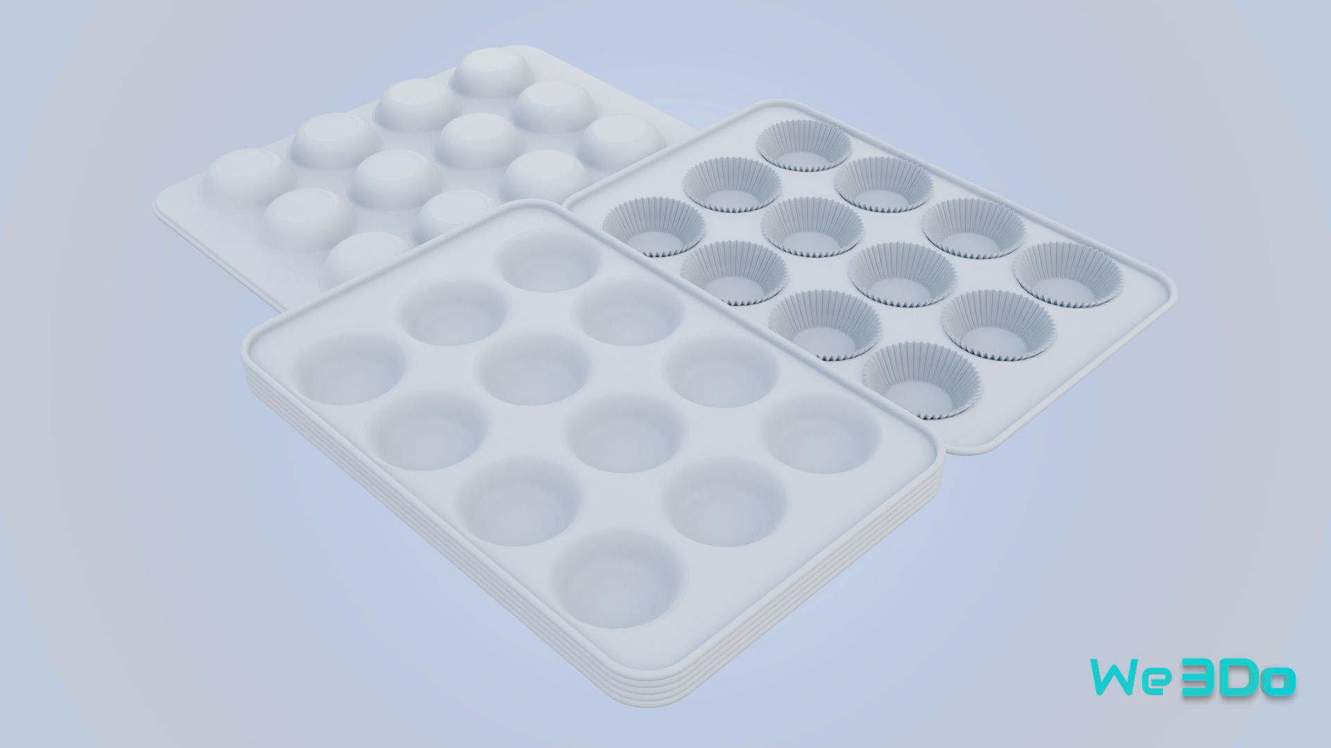 Nonstick 12-cup Muffin and Cupcake Pans Low-poly 3D model_16