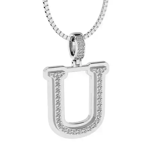 Alphabet Diamond pendant U 