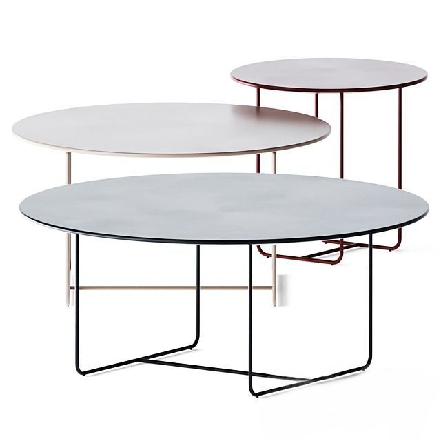 Metal Round Coffee Table Free 3D model_1