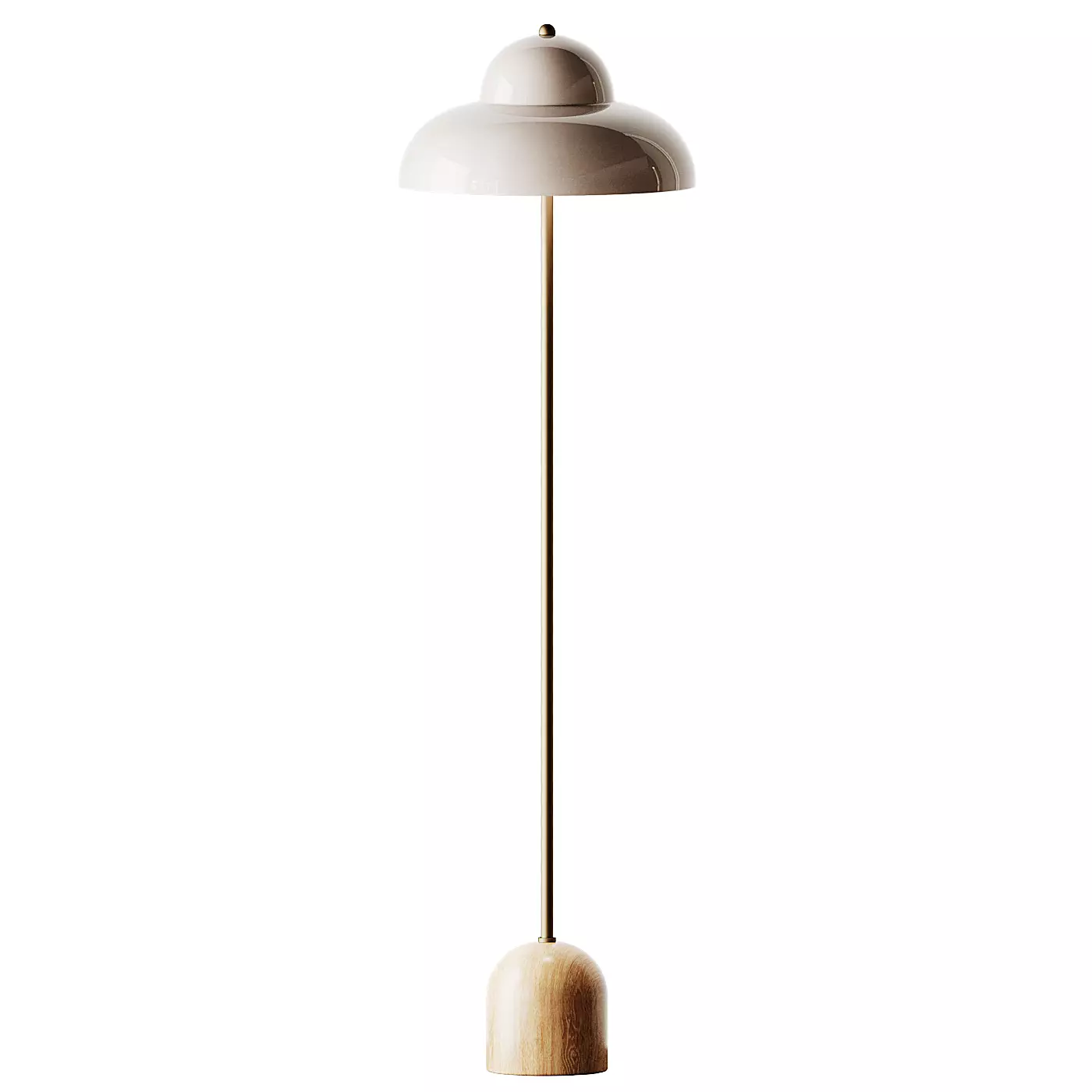 Eloise Pink Wood and Metal Floor Lamp 3D model_0
