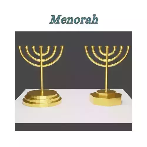 Menorahs Low-poly 3D model