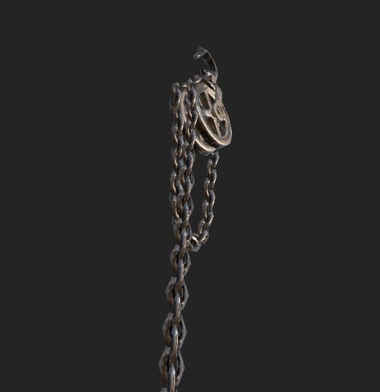 Old Rust Chain Low-poly 3D model_4