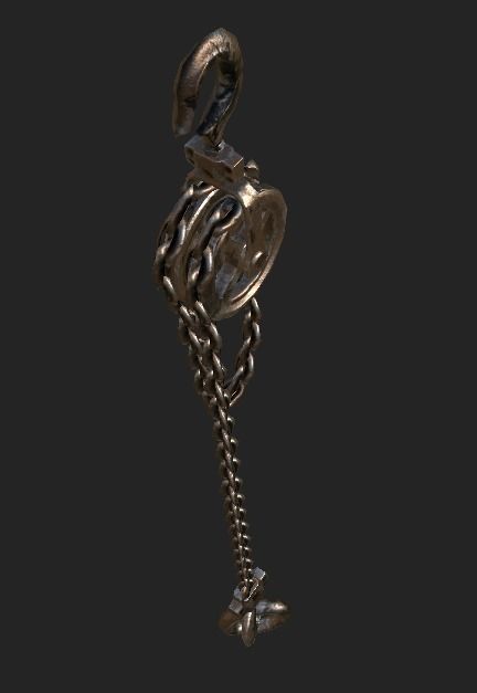 Old Rust Chain Low-poly 3D model_5
