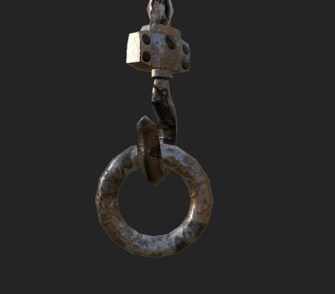 Old Rust Chain Low-poly 3D model_3