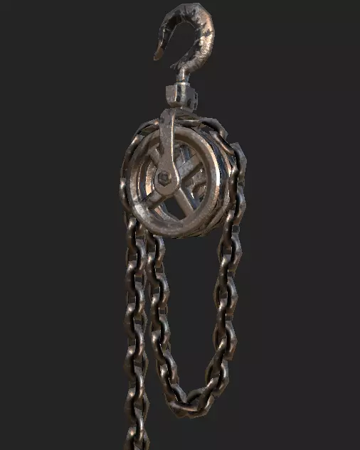 Old Rust Chain Low-poly 3D model_0